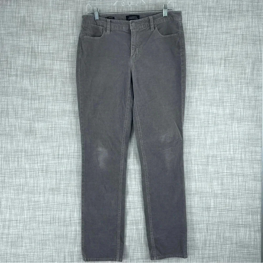 Talbots Corduroy Pants Womens Size 6 Straight Gray *flaw* 1193
